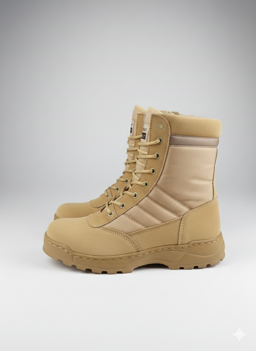 COMBAT SWAT TACTICAL KHAKI SHOES, POLICE, MILITARY, ARMY, SECURITY GUARDS TACTICAL LONG BOOTS, HIKING AND WINTER SHOES Googee Shoes