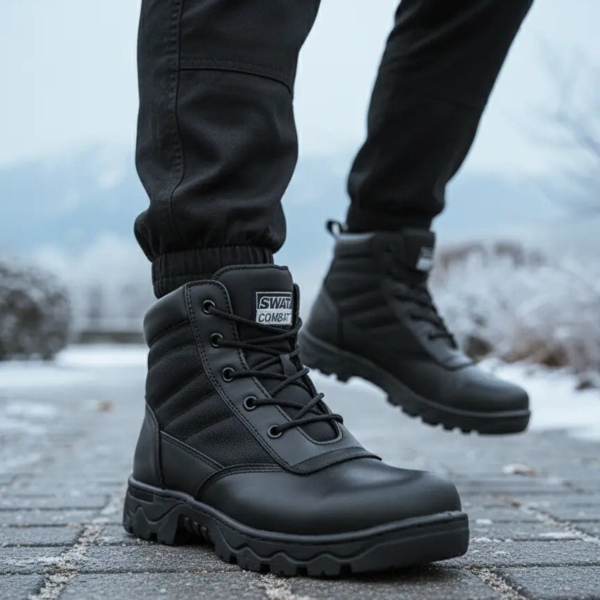 Combat SWAT tactical, Hiking low ankle black shoes Googee Shoes